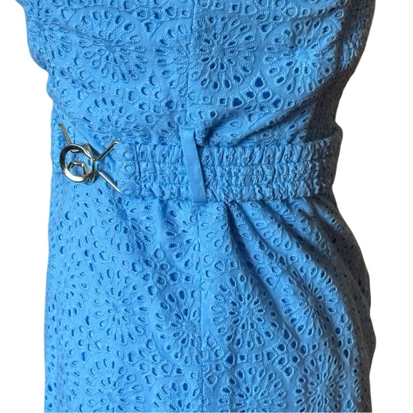 Lilly Pulitzer Ryann Eyelet Shift Dress Sleeveless Sundress with Flutter Sleeves - Picture 8 of 12